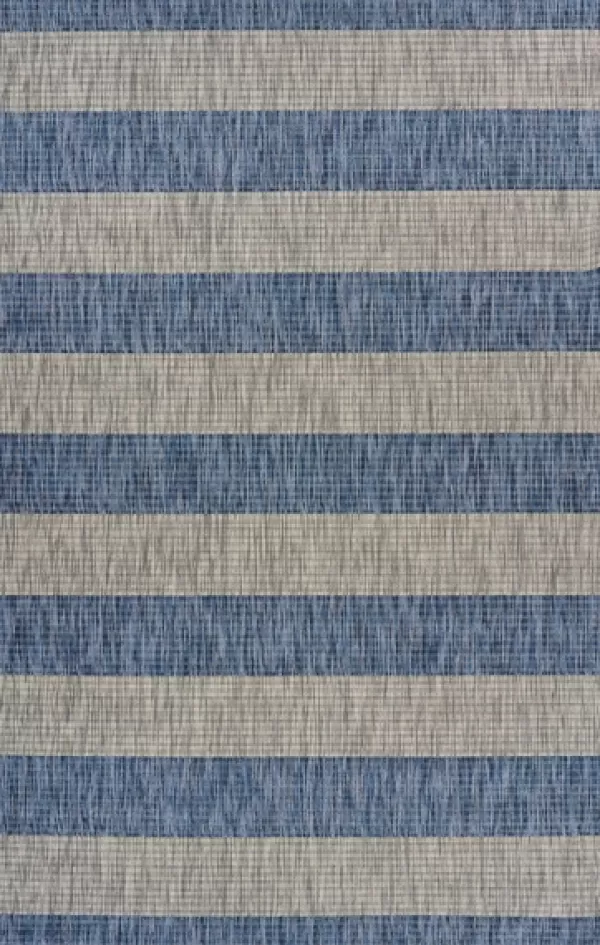 Outdoor Rugs-Kirkland's Home Coastal Stripes Outdoor Area Rug, 7X9 Blue/Gray