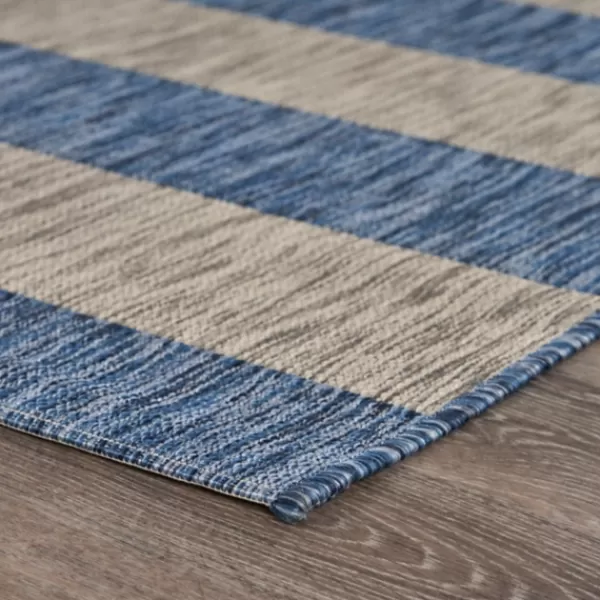 Outdoor Rugs-Kirkland's Home Coastal Stripes Outdoor Area Rug, 7X9 Blue/Gray