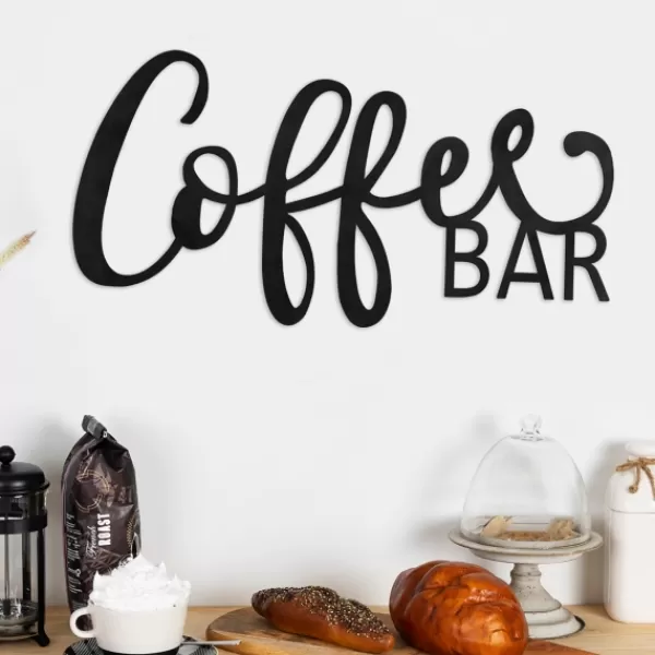 Wall Quotes & Signs-Kirkland's Home Coffee Bar Script Wall Plaque Black