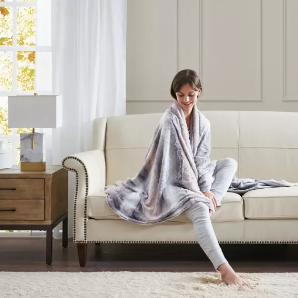 Blankets & Throws-Kirkland's Home Color Faux Fur Oversized Throw Blanket Multi