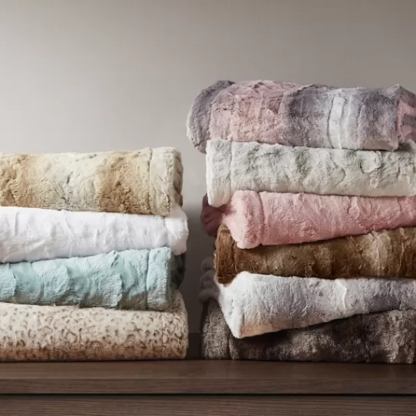 Blankets & Throws-Kirkland's Home Color Faux Fur Oversized Throw Blanket Multi