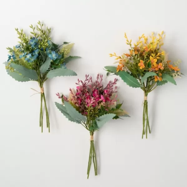 Stems & Bouquets-Kirkland's Home Colorful Bloom Bouquets, Set Of 3 Blue/Pink/Orange