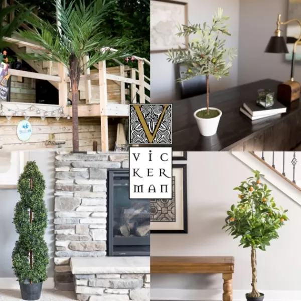 Trees & Topiaries-Kirkland's Home Colorful Croton Tree In Black Planter, 5 Ft.