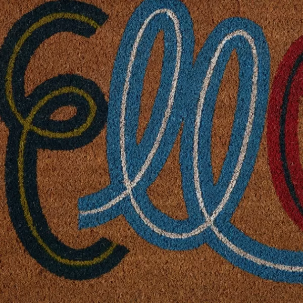 Doormats-Kirkland's Home Colorful Hello Coir Doormat Tan/Multi