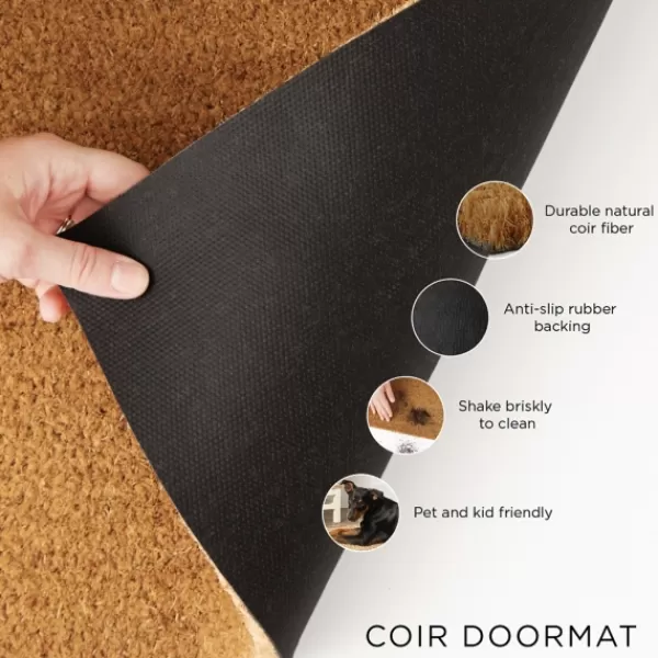 Doormats-Kirkland's Home Colorful Hello Coir Doormat Tan/Multi