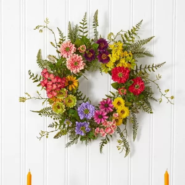 Wreaths-Kirkland's Home Colorful Mixed Floral Wreath Multi