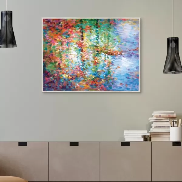 Canvas Art-Kirkland's Home Colorful Reflections I Framed Canvas Art Print Blue/Orange/Multi