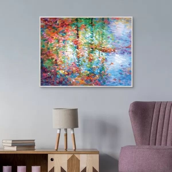 Canvas Art-Kirkland's Home Colorful Reflections I Framed Canvas Art Print Blue/Orange/Multi