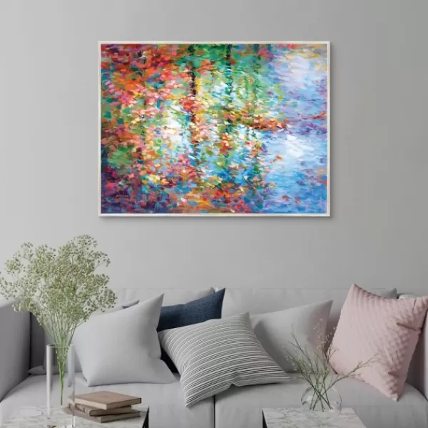 Canvas Art-Kirkland's Home Colorful Reflections I Framed Canvas Art Print Blue/Orange/Multi
