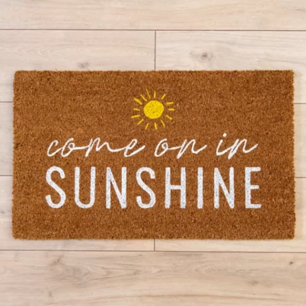 Doormats-Kirkland's Home Come In Sunshine Doormat Tan/White