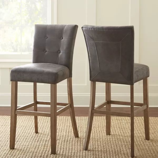 Bar Stools & Counter Height Stools-Kirkland's Home Connor Tufted Bar Stools, Set Of 2 Gray