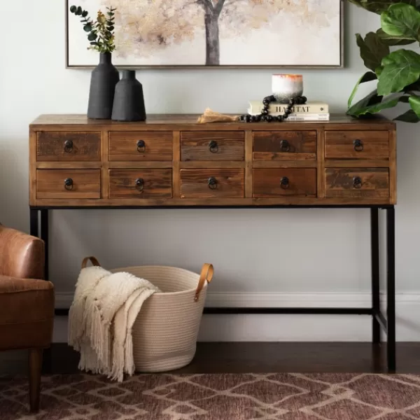 Console Tables-Kirkland's Home Console Table With Keeping Drawers Brown