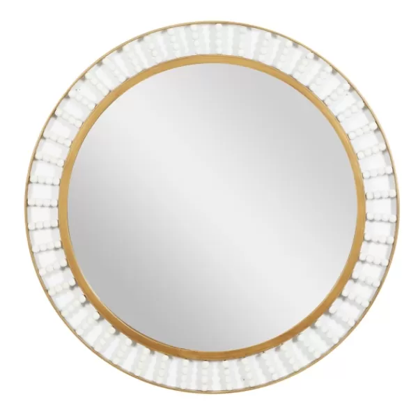 Decorative Mirrors-Kirkland's Home Contemporary Gold Frame With Beads Mirror