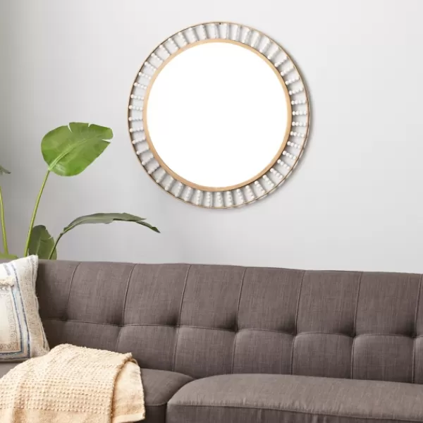 Decorative Mirrors-Kirkland's Home Contemporary Gold Frame With Beads Mirror