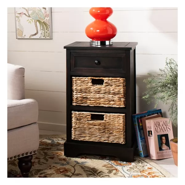Accent & End Tables-Kirkland's Home Cora Accent Table With Woven Storage Baskets Brown