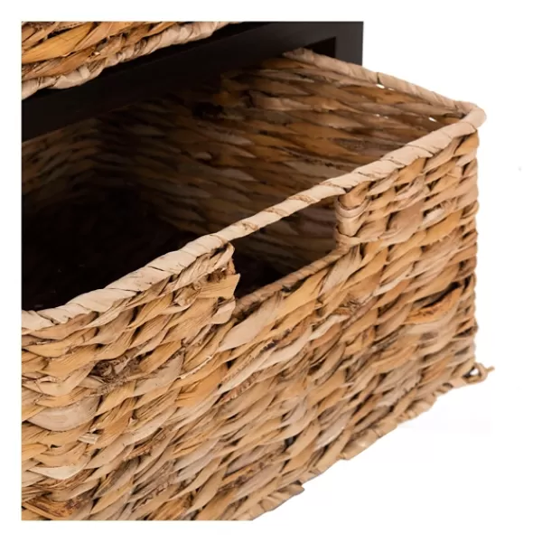 Accent & End Tables-Kirkland's Home Cora Accent Table With Woven Storage Baskets Brown