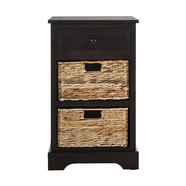 Accent & End Tables-Kirkland's Home Cora Accent Table With Woven Storage Baskets Brown