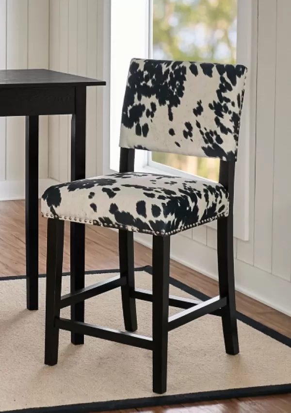 Bar Stools & Counter Height Stools-Kirkland's Home Cora Udder Madness Counter Stool Black