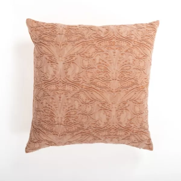 Pillows-Kirkland's Home Coral Chenille Damask Pillow Pink