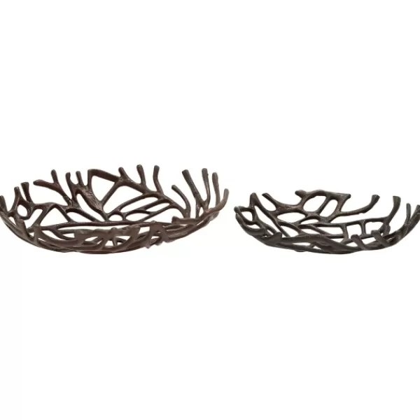 Decorative Trays-Kirkland's Home Coral Reef Oval Trays, Set Of 2 Black