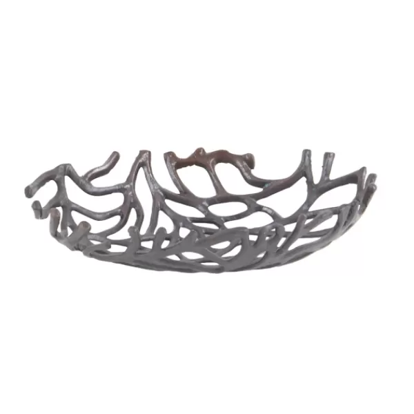 Decorative Trays-Kirkland's Home Coral Reef Oval Trays, Set Of 2 Black