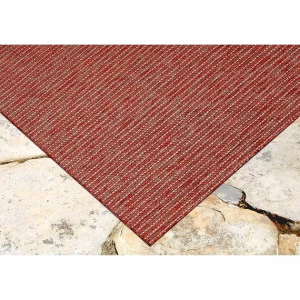 Outdoor Rugs-Kirkland's Home Coral Woven Outdoor Area Rug, 7X9 Red