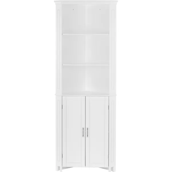 Bathroom Furniture-Kirkland's Home Corner Shelf With Cabinet Doors White