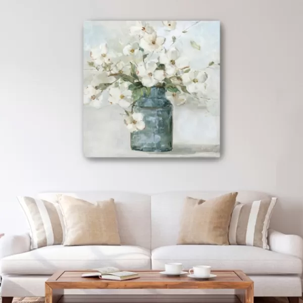 Canvas Art-Kirkland's Home Cottage Charmer Giclee Canvas Art Print, 40X40 In. Blue/White/Green