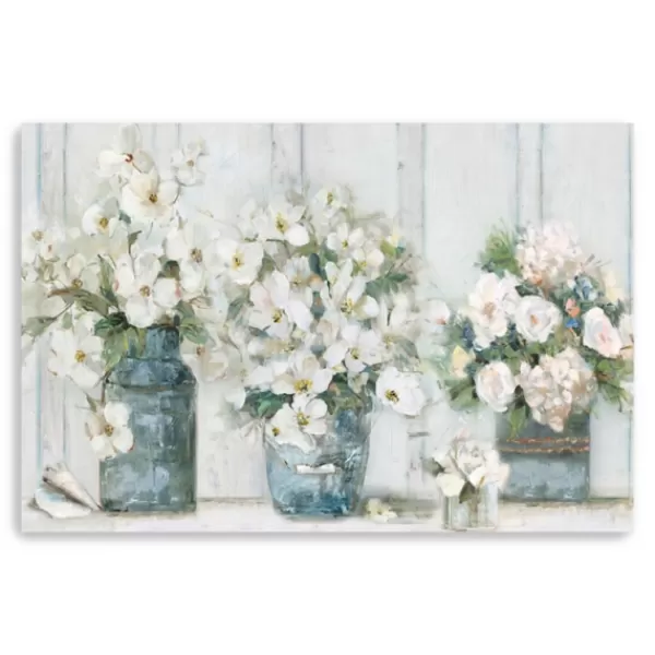 Canvas Art-Kirkland's Home Cottage Mantle Canvas Art Print White/Gray/Green