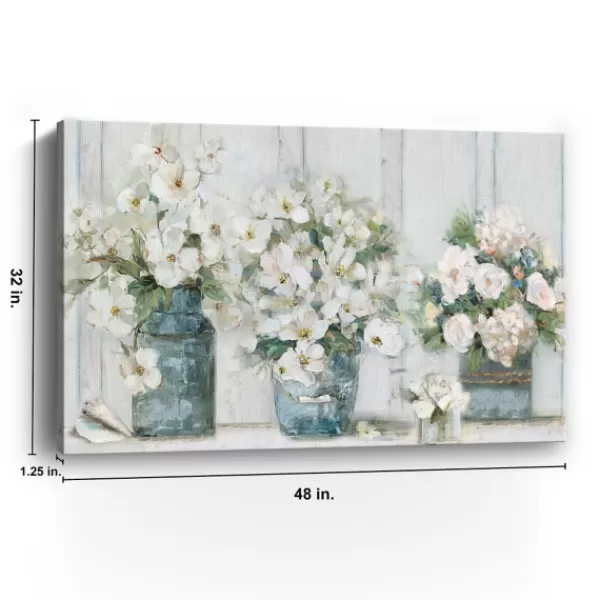 Canvas Art-Kirkland's Home Cottage Mantle Canvas Art Print White/Gray/Green