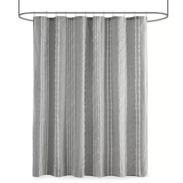 Shower Curtains-Kirkland's Home Cotton Jacquard Shower Curtain Gray