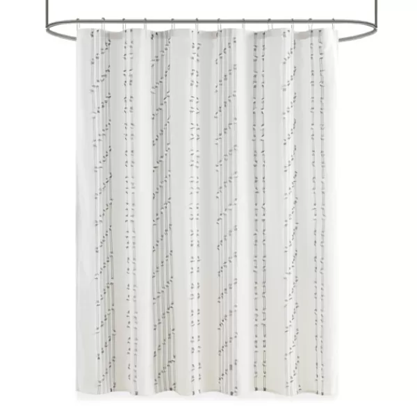 Shower Curtains-Kirkland's Home Cotton Jacquard Shower Curtain Ivory