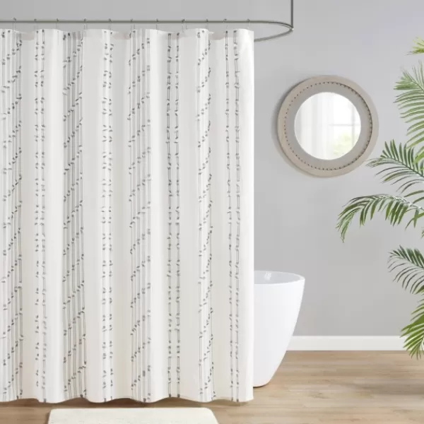 Shower Curtains-Kirkland's Home Cotton Jacquard Shower Curtain Ivory