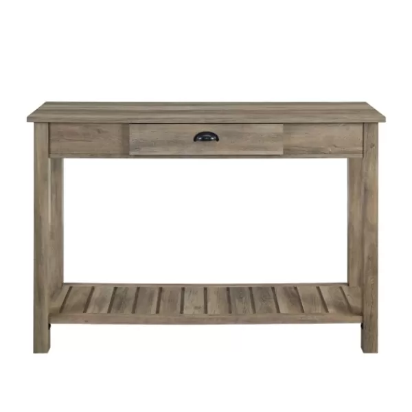 Console Tables-Kirkland's Home Country Style Washed Console Table Gray