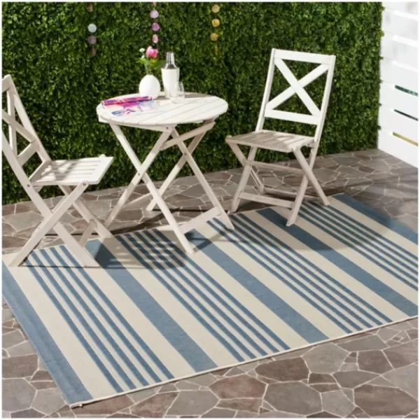 Outdoor Rugs-Kirkland's Home Courcy Transitional Outdoor Accent Rug Blue