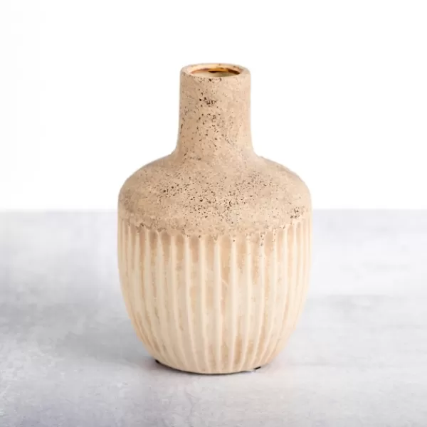 Vases-Kirkland's Home Cream Acorn Ceramic Vase, 8 In. Ivory