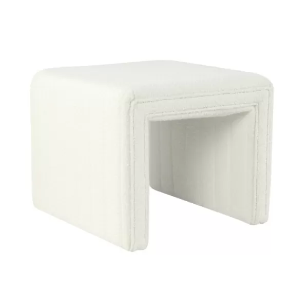 Benches & Ottomans-Kirkland's Home Cream Boucle Arch Ottoman White