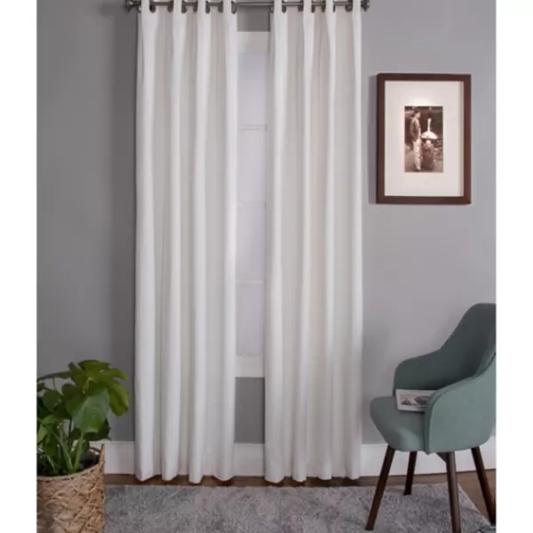 Curtains & Drapes-Kirkland's Home Cream Box Pleated Single Curtain Panel, 84 In. White