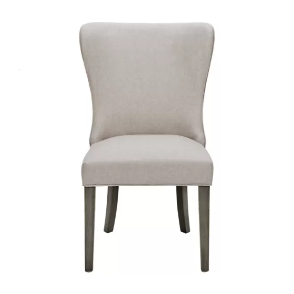 Dining Chairs-Kirkland's Home Cream Curved Back Upholstered Dining Chair Ivory