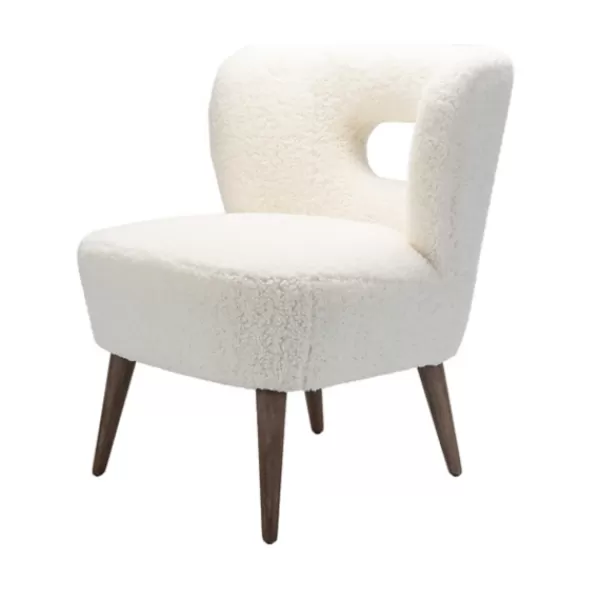 Accent Chairs-Kirkland's Home Cream Fluffy Wingback Accent Chair White