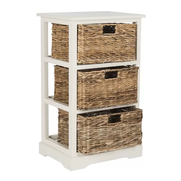 Accent & End Tables-Kirkland's Home Cream Hailey Wicker Basket Storage Accent Table Ivory