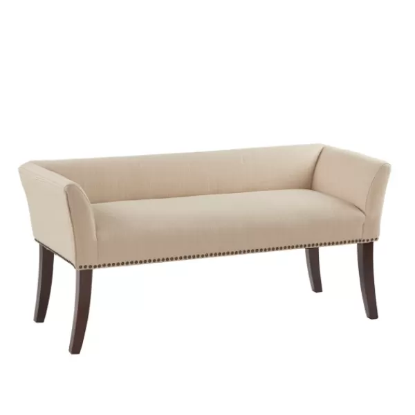 Benches & Ottomans-Kirkland's Home Cream Low Back Flared Arms Bench