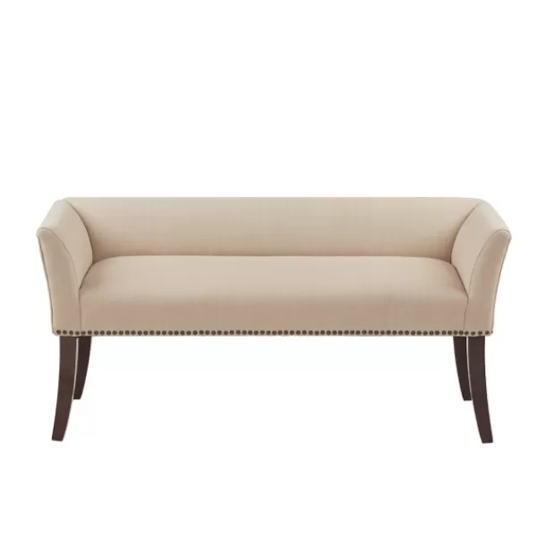 Benches & Ottomans-Kirkland's Home Cream Low Back Flared Arms Bench