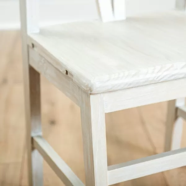 Dining Chairs-Kirkland's Home Cream Reclaimed Wood Daisy Valetta Dining Chair Ivory