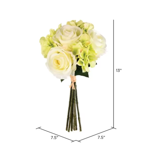 Stems & Bouquets-Kirkland's Home Cream Rose And Hydrangea Bouquets, Set Of 2 Ivory