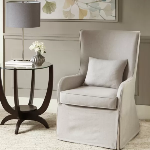 Accent Chairs-Kirkland's Home Cream Slipcovered Accent Chair Ivory