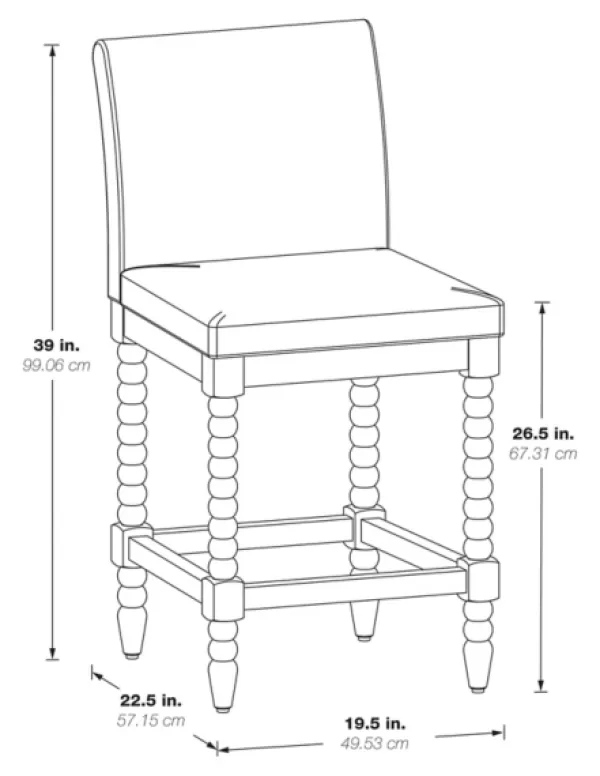 Bar Stools & Counter Height Stools-Kirkland's Home Cream Spindle Legs Counter Stool Ivory