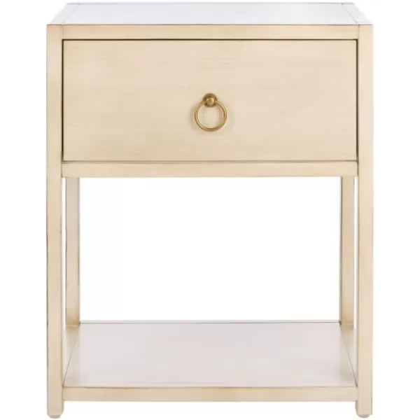 Nightstands-Kirkland's Home Cream Square Wood Nightstand White