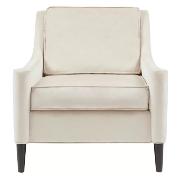 Accent Chairs-Kirkland's Home Cream Swoop Arms Upholstered Armchair Ivory