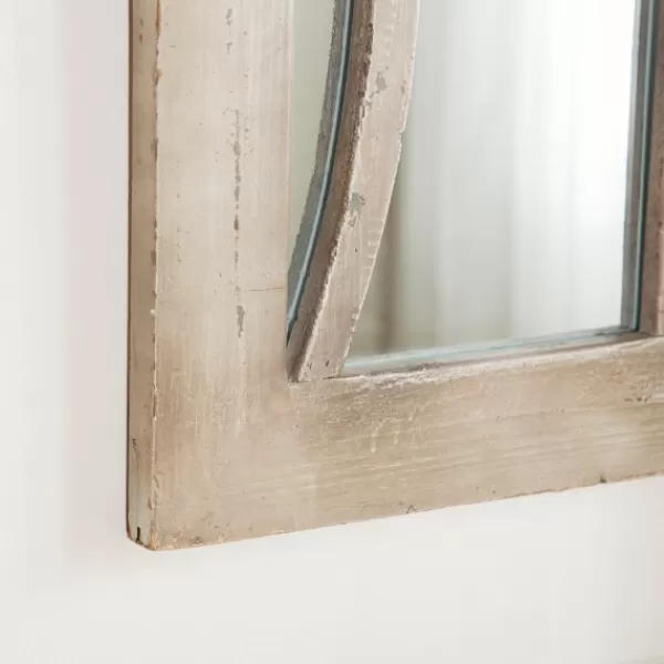 Decorative Mirrors-Kirkland's Home Cream Vintage Fir Wood Arch Framed Mirror